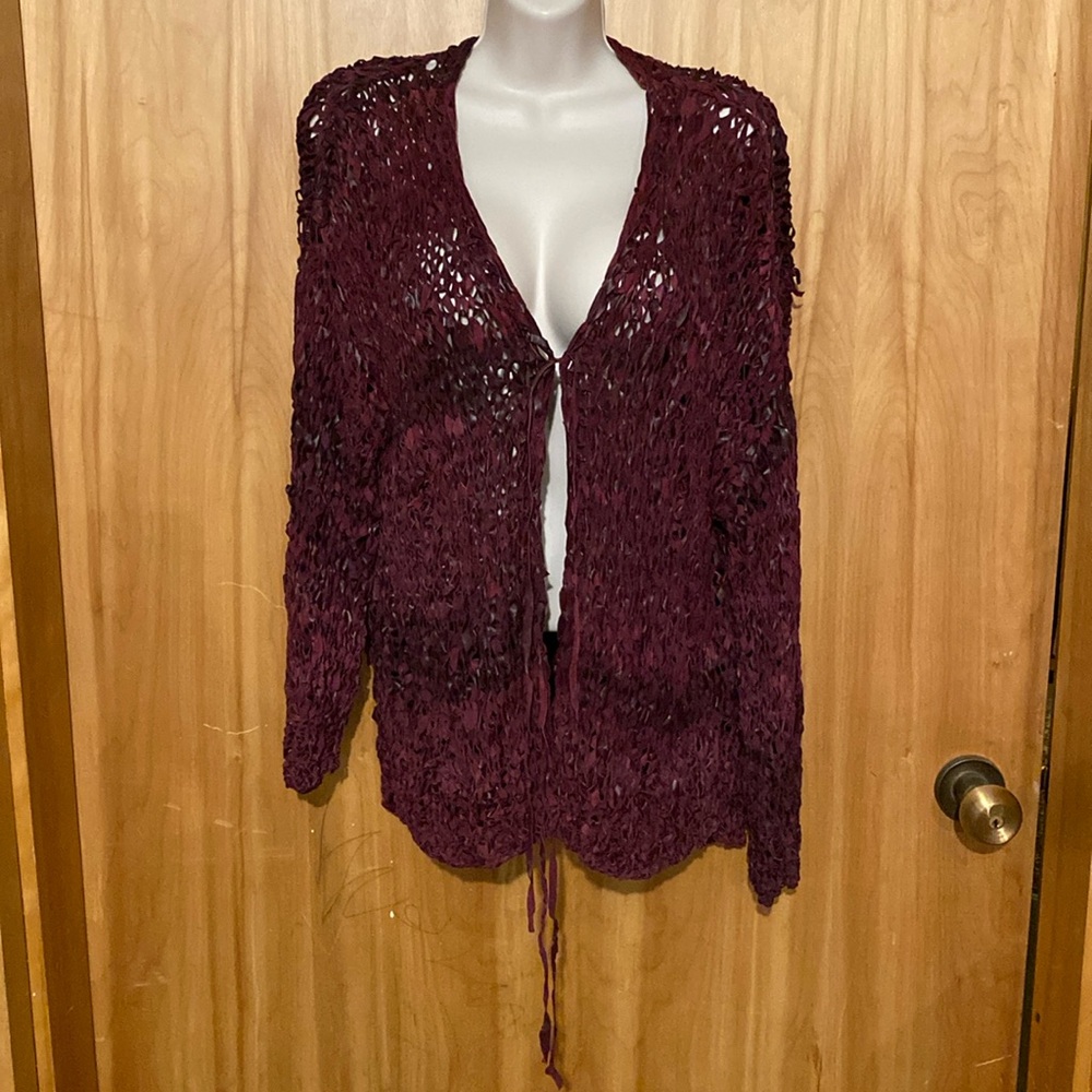 Fantastically cool woven leather cardigan